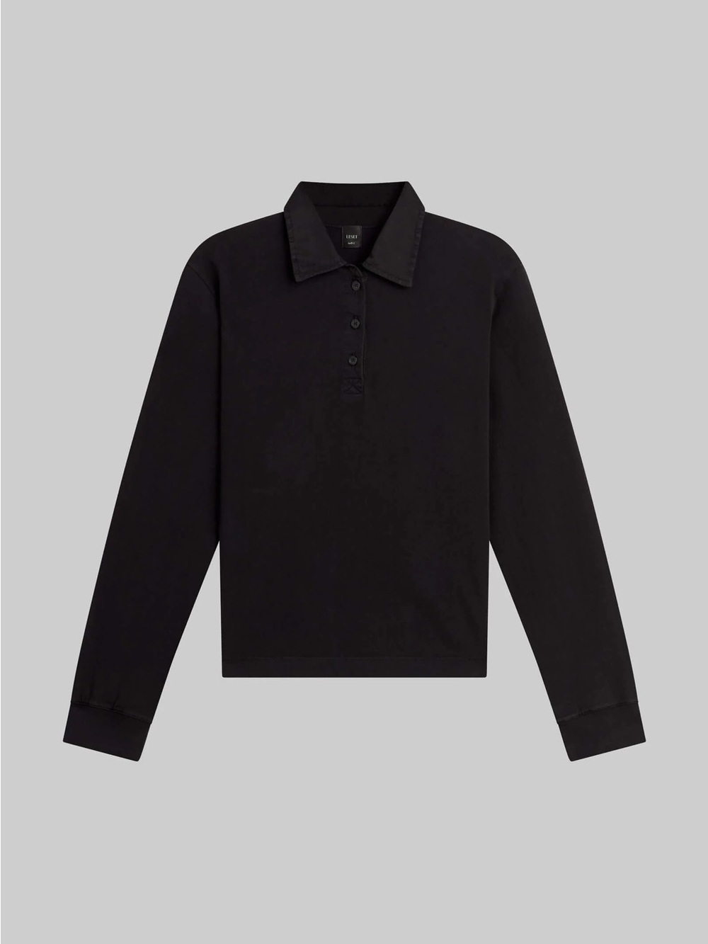 LESET Dark Brown Long-Sleeve Polo Top - Picture 2 of 5